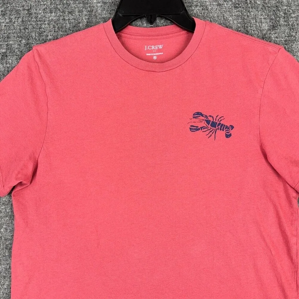 J‎ Crew Shirt Mens Medium Red Lobster Bake Beach Tee Cotton Short Sleeve